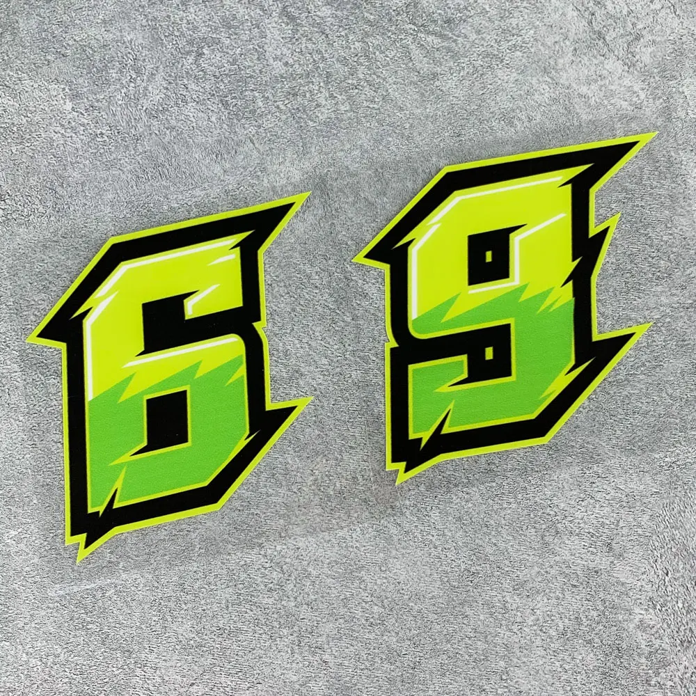 Zielony numer012345678910 Naklejki motocyklowe na kask motocyklowy Owiewka zbiornika paliwa Styl sportowy Naklejki winylowe 0 do 9 Dekoracja