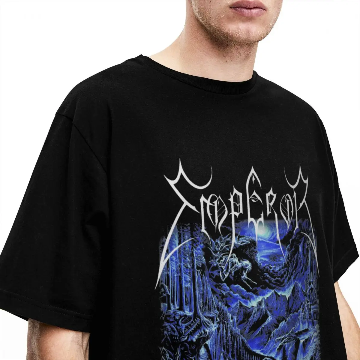 Black Metal Band Emperor Accessories T-Shirt for Men Women Song In The Nightside Eclipse 100% Cotton Tees O Neck All Seasons