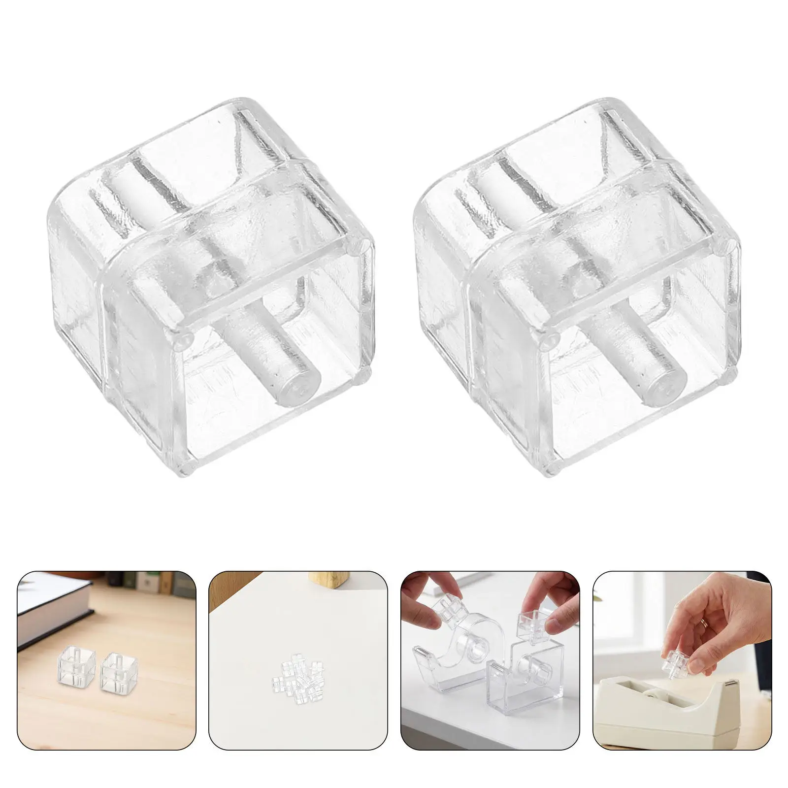 12Pcs Small Spacesaving Tape Dispenser Core Insert Clear Plastic 1 Inch Universal Spindle Replacement for Office School Home Use