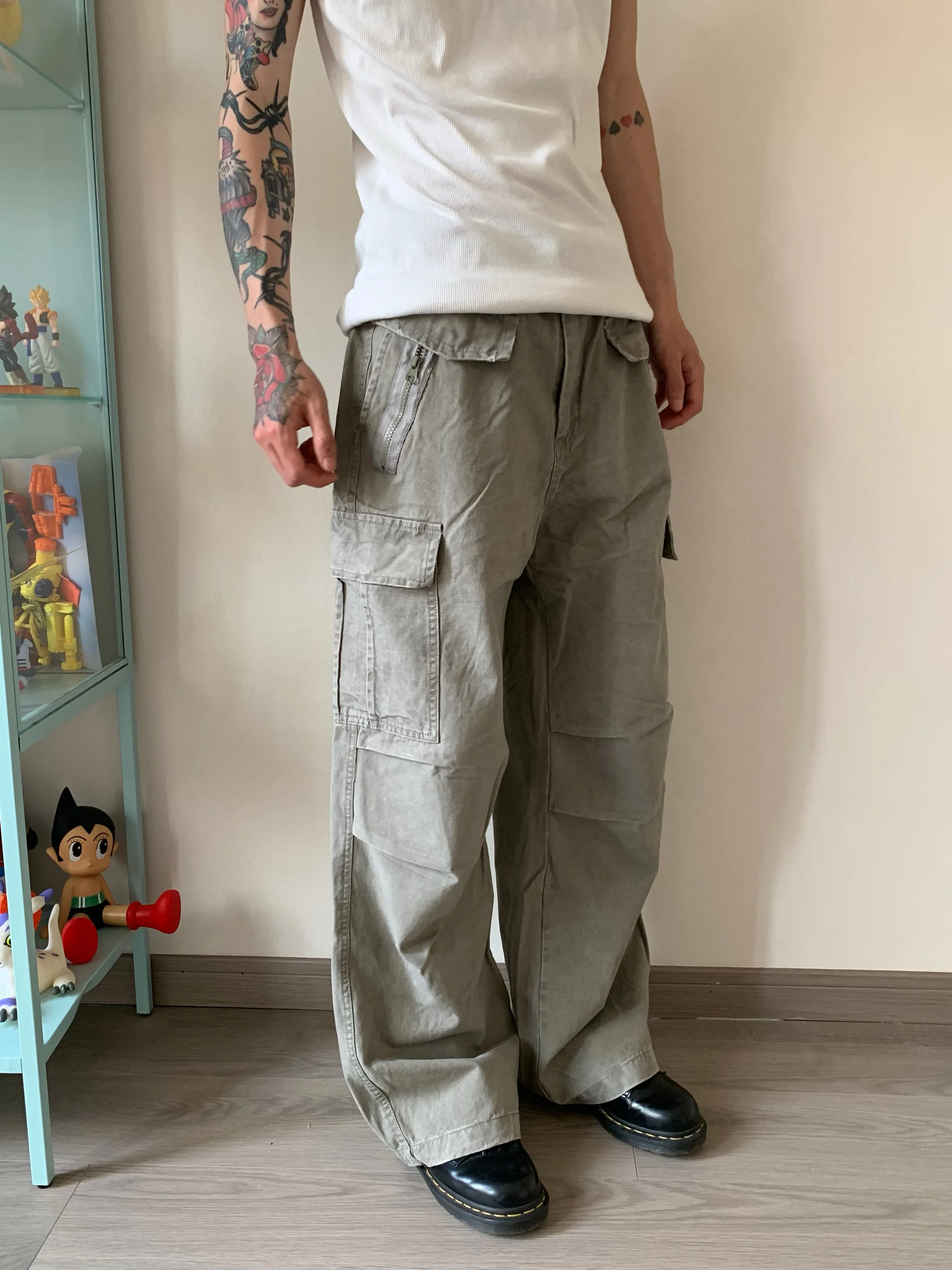 

Джинсовые прямые брюки свободного покроя, повседневная мужская и женская рабочая одежда, брюки в стиле ретро, американские брюки с несколькими карманами для отдыха