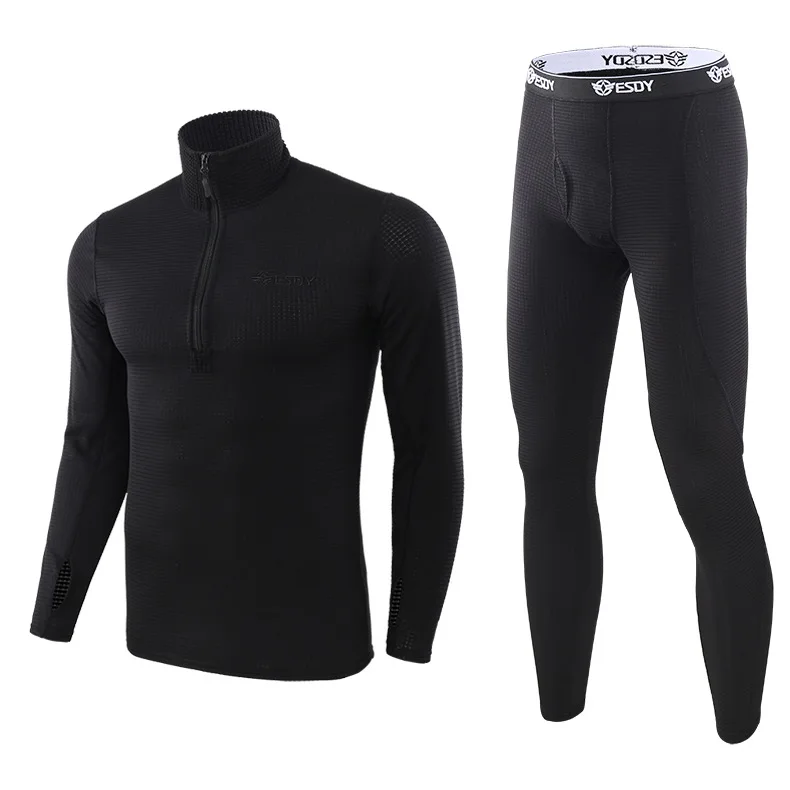 Men's new checkered polar fleece training warm suit