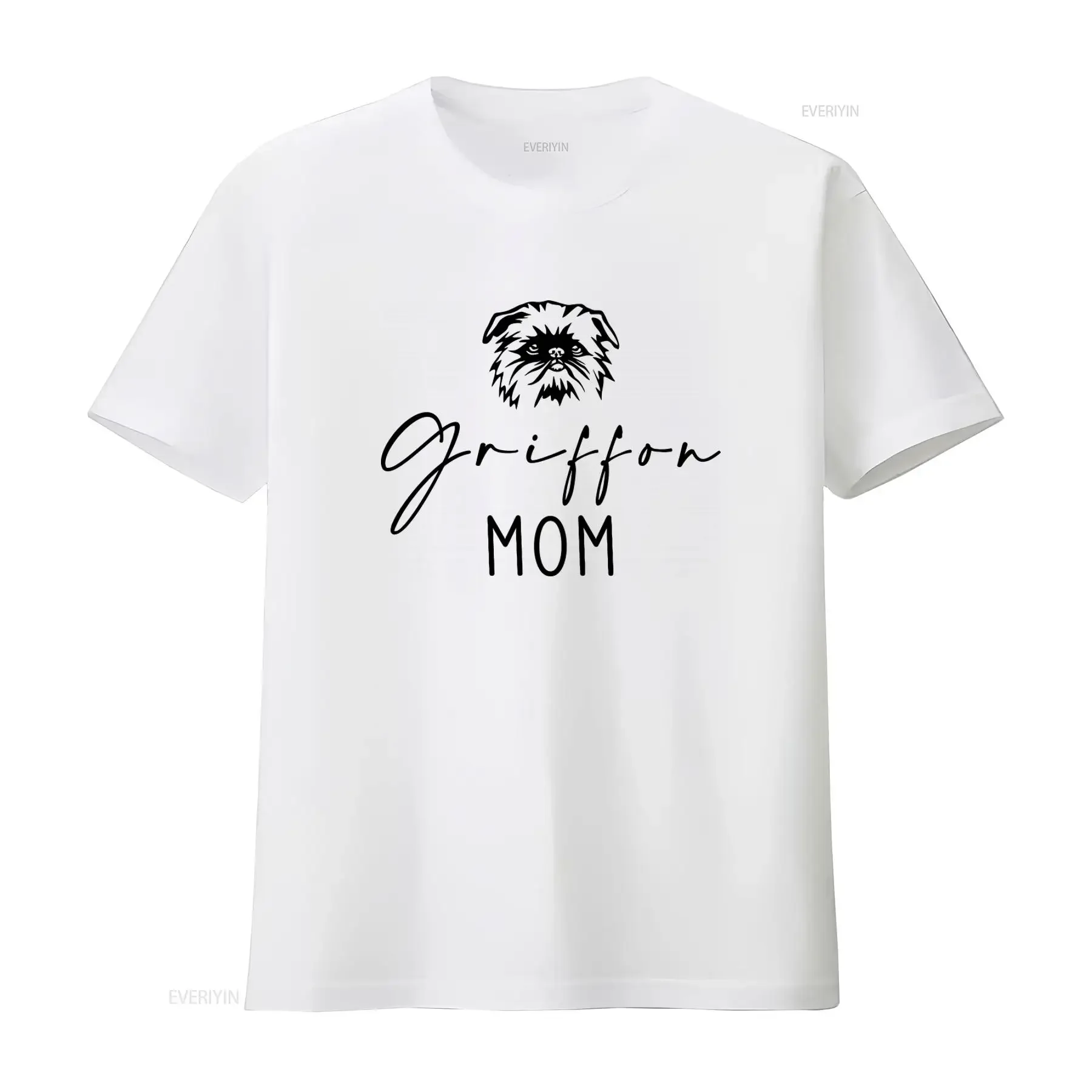 Camiseta Griffon Mom con diseño de mamá de Bruselas, manga corta o larga, perfecta para dueños de perros, estilo vintage lavado, cómoda para hombre