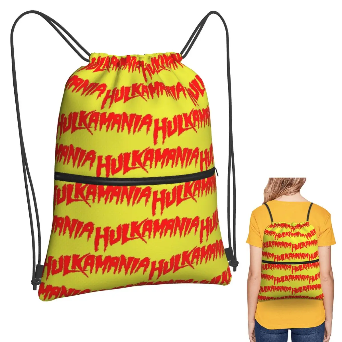 

Hulk Hogan Hulkamania Backpacks Portable Drawstring Bags Storage Bag Book Bags for Travel School