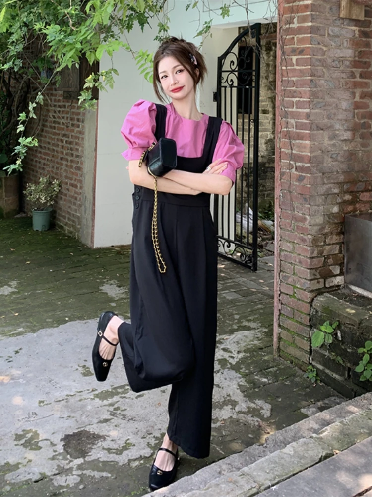 Jumpsuits Women Tender Ladies Classy All-match Casual Gentle Elegant Fashion Stylish Streetwear Design Summer Simple Pockets Ins