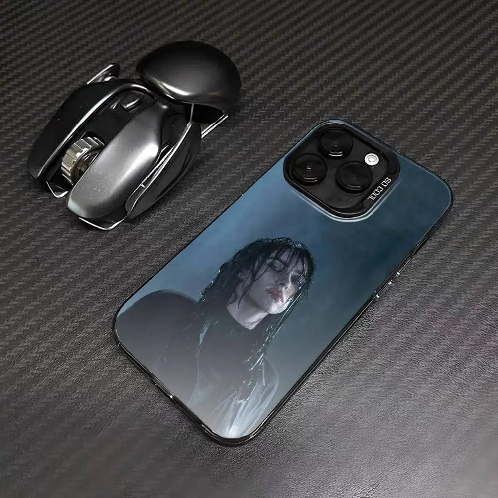 B-Billie B-BLUE Eilish singer  Phone Case For IPhone 16 17 15 14 12 13 Pro Max Black Color Shockproof Cover