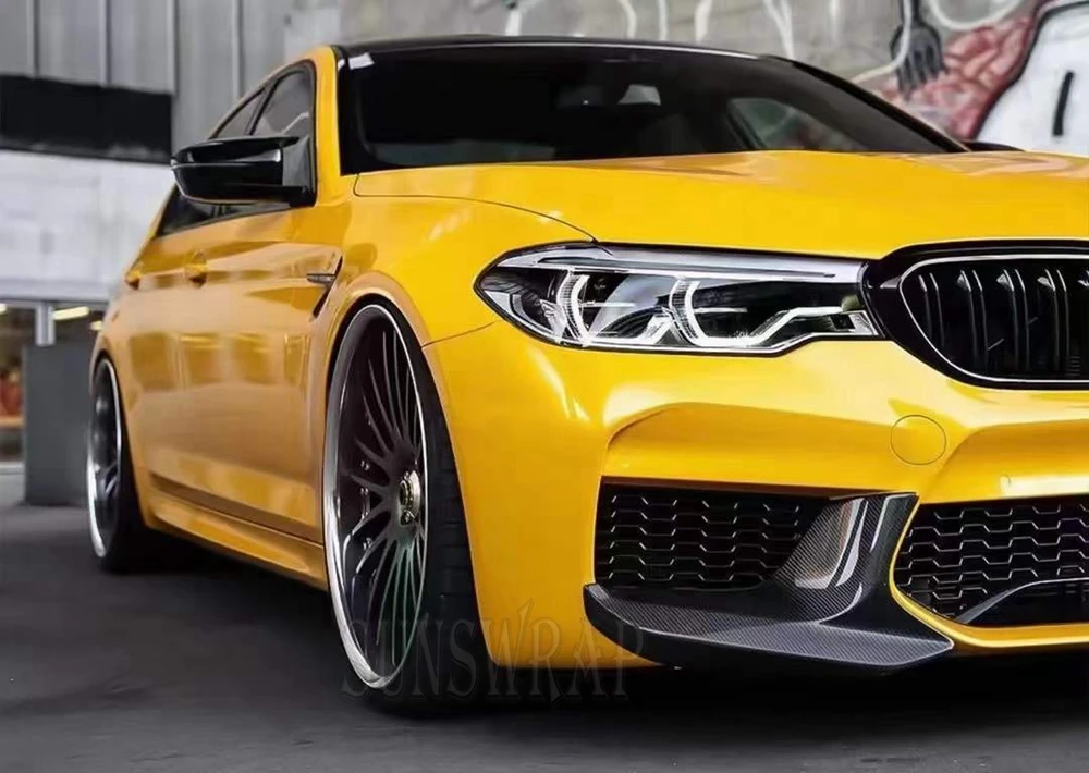 

Привлекательная ПЭТ-пленка с глянцевым блестящим кристаллом и подсолнухом, желтая автомобильная пленка, автомобильная пленка, долговечная цветная пленка без пузырьков, 5x59 футов/рулон