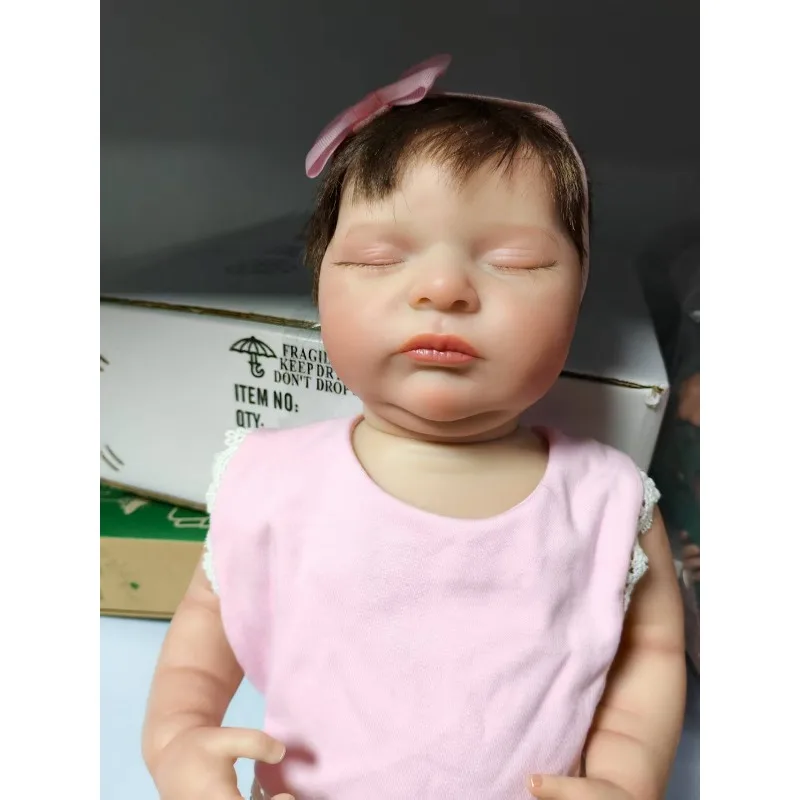 ตุ๊กตาหลับ 19 นิ้ว 48 ซม. ลูร่า ผมปลูกด้วยมือ กันน้ำ ตัวทำจากไวนิลทั้งตัว