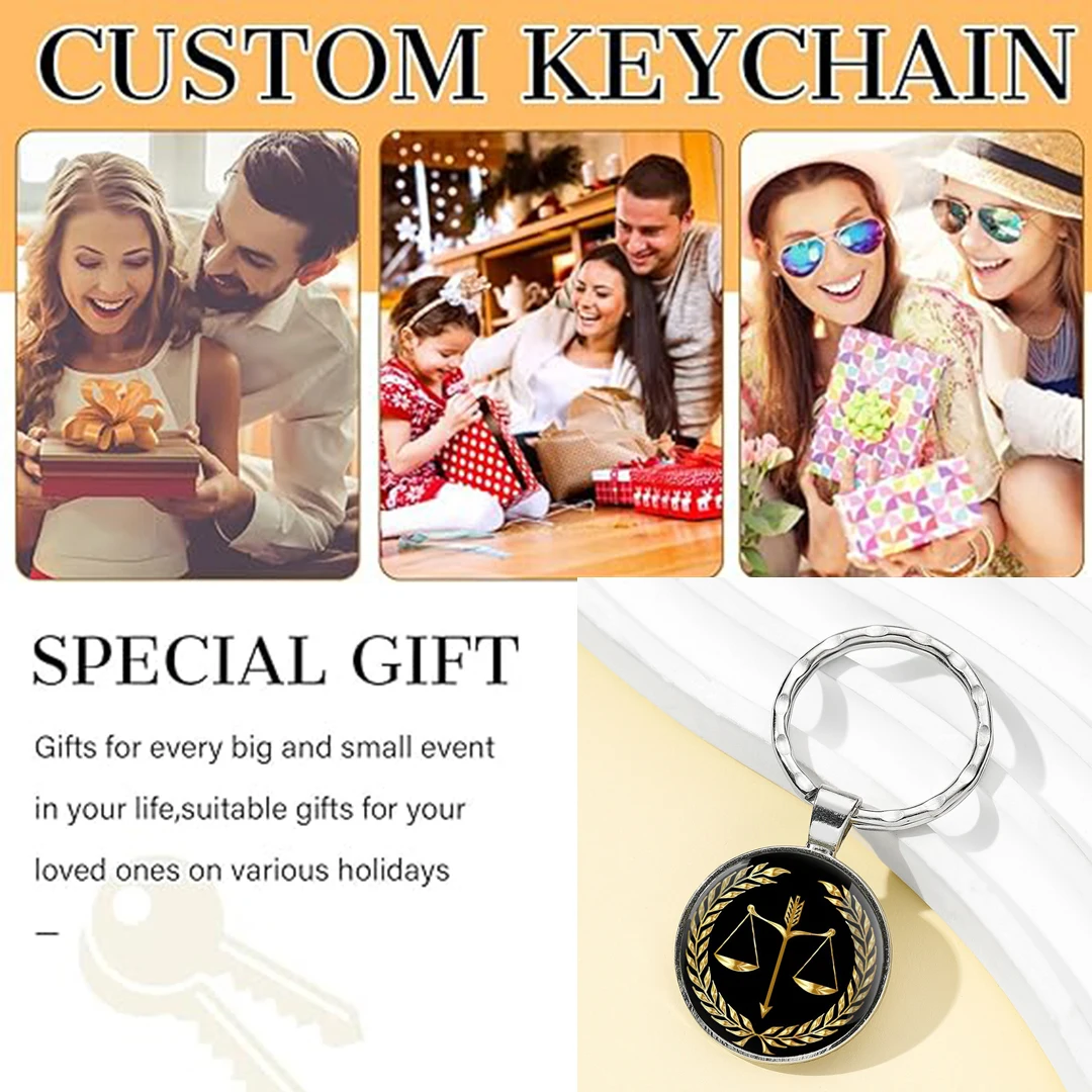 Lawyer Justice Scale Judge Creative Design Key Chain Unique Keyring Charm Pendant Jewelry Perfect Birthday Anniversary Gift Idea