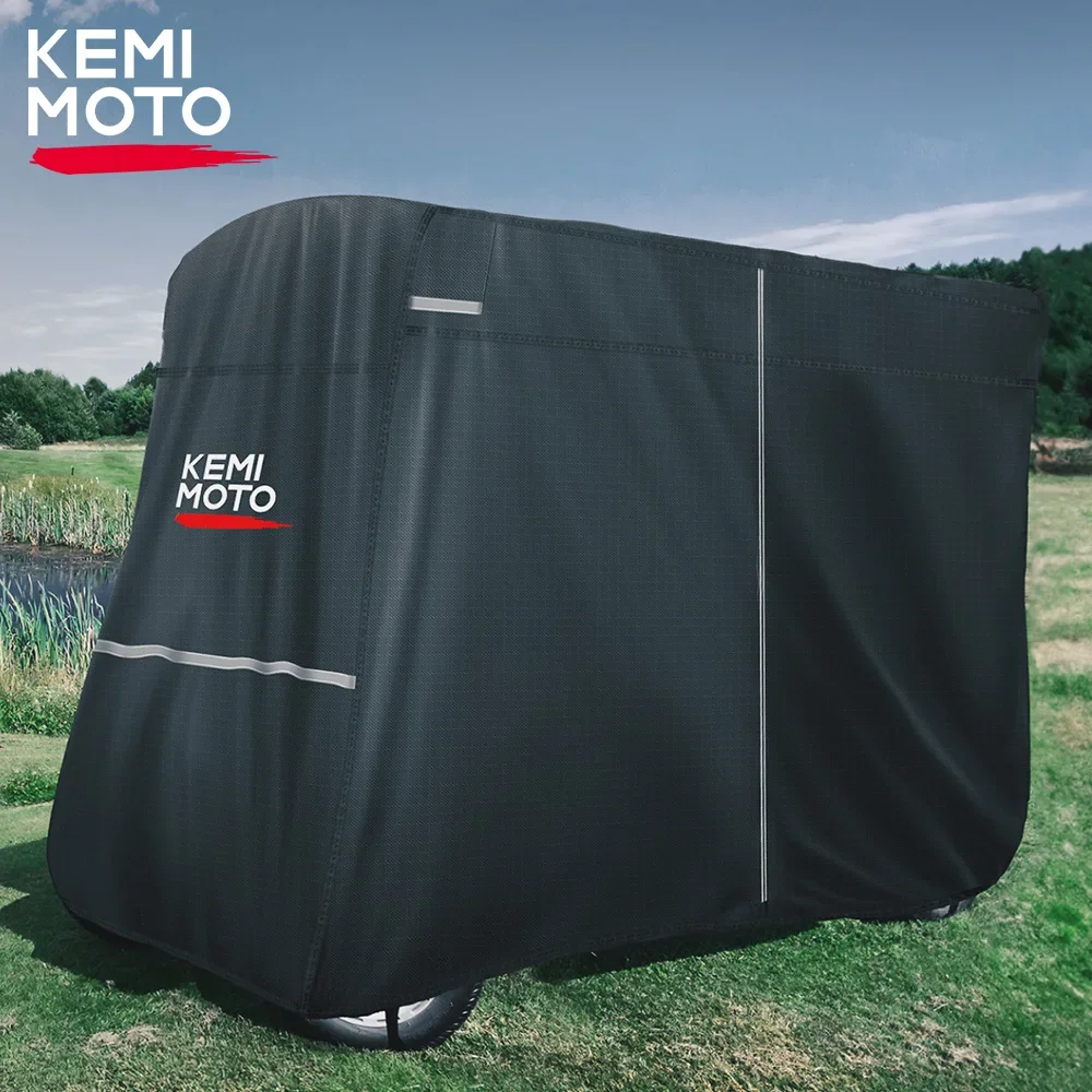 

KEMIMOTO 600D Black Waterproof Heavy Duty Golf Cart Rain Cover Compatible with EZGO Club Car 2/2+2/4 Passenger 108"x48"x 66"