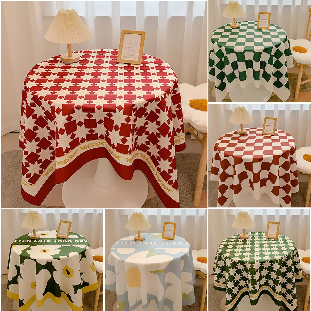 

1pc Square Premium Plaid Tablecloth Dustproof Table Cover Decorative Table Cloth Wedding Party Home Desktop Decor Photo Props