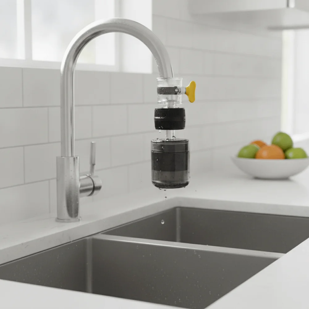 Anti-Splash Titanium Particles Faucet Water Filter Stainless Steel Cable Ties Removing Impurities Kitchen Tap Filter Nozzle
