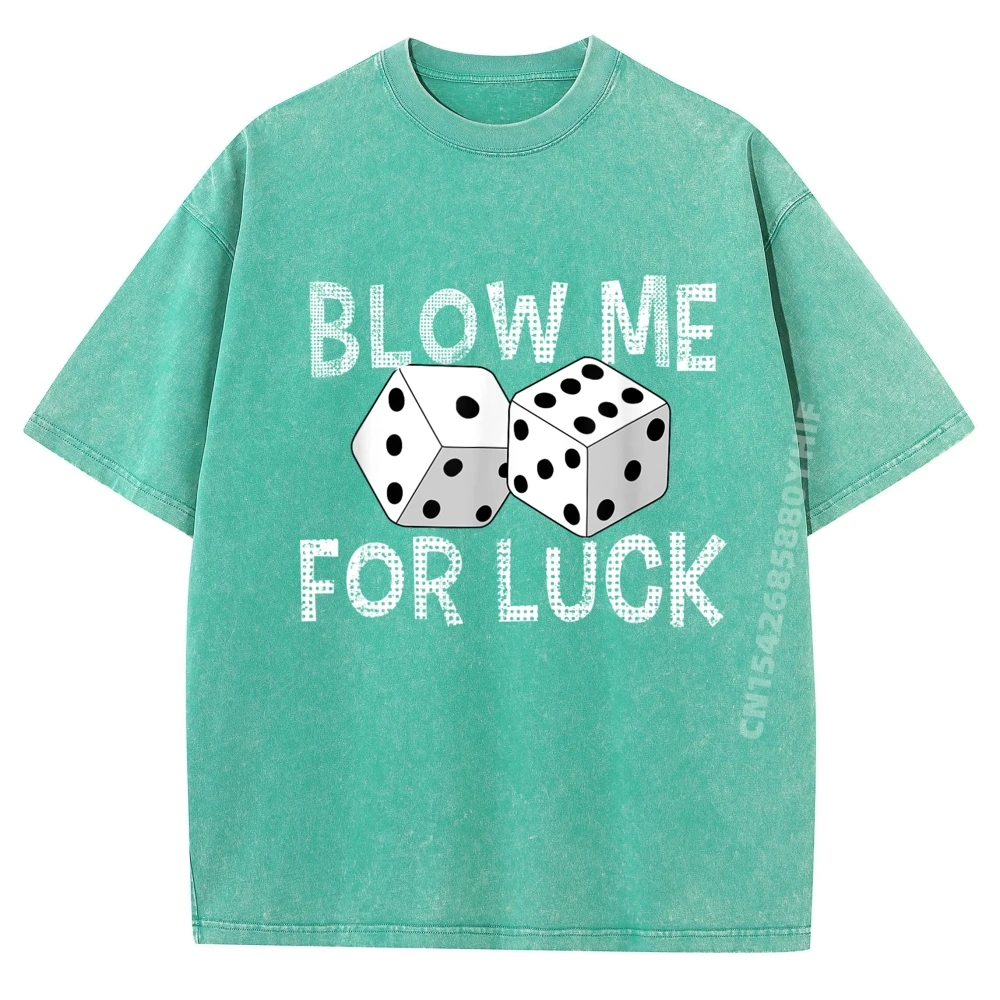 مضحك تفجيرني للحظ القمار محظوظ النرد الفطائر مكعبات مصمم تي شيرت الرجال الخريف Camiseta Masculina Vaporwave غسلها قميص