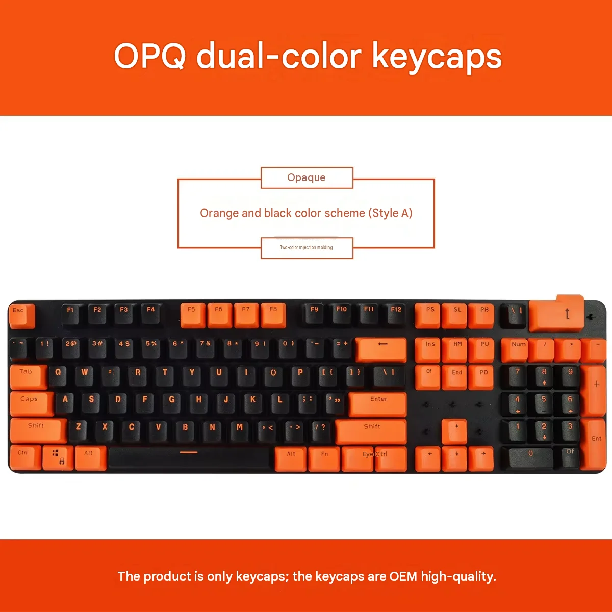 [OPQ Color Matching Keycaps] OEM Two-Color Opaque Keycaps Suitable for CHERRY MX Switch 61/87/104 Mechanical Keyboard Keycaps