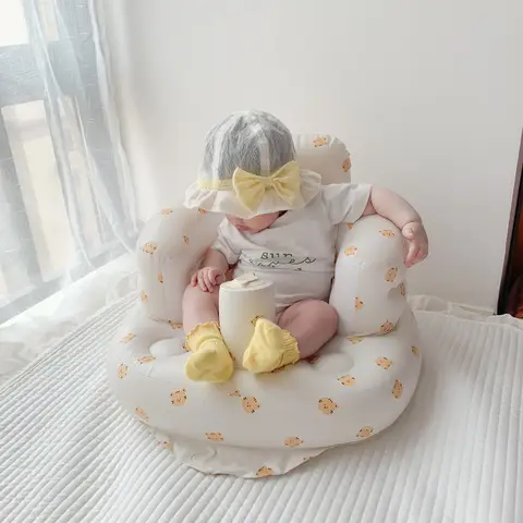 유아 빛나는 아기 풍선 소파 어린이 퍼프 휴대용 목욕 의자 PVC 다기능 좌석 연습 앉아 목욕 의자