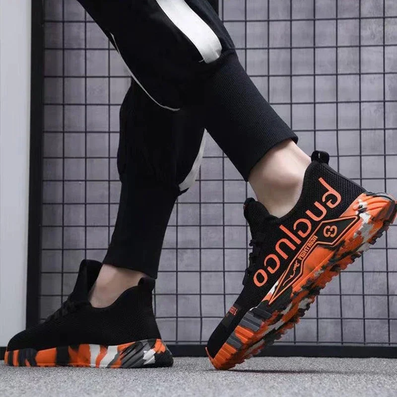 New Men Fashion Letter Print Vulcanize Sports Shoes Summer Casual Comfortable Breathable Running Shoes Lightweight Sneaker image 2