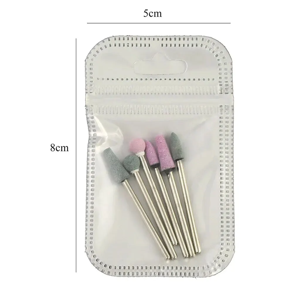 Jeu de forets à ongles, 6 pièces, limes de manucure électriques en pierre, outils de nettoyage des cuticules, bavures, pédicure, enlever les accessoires de Gel