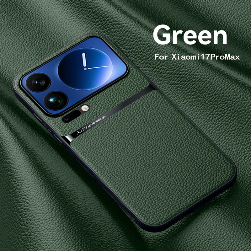 حافظة لهاتف Xiaomi 17 Pro Max للرجال والنساء من الجلد العادي بفتحة مغناطيسية وغطاء مضاد للسقوط لهاتف Xiaomi17 Pro مقاوم للصدمات Funda #1