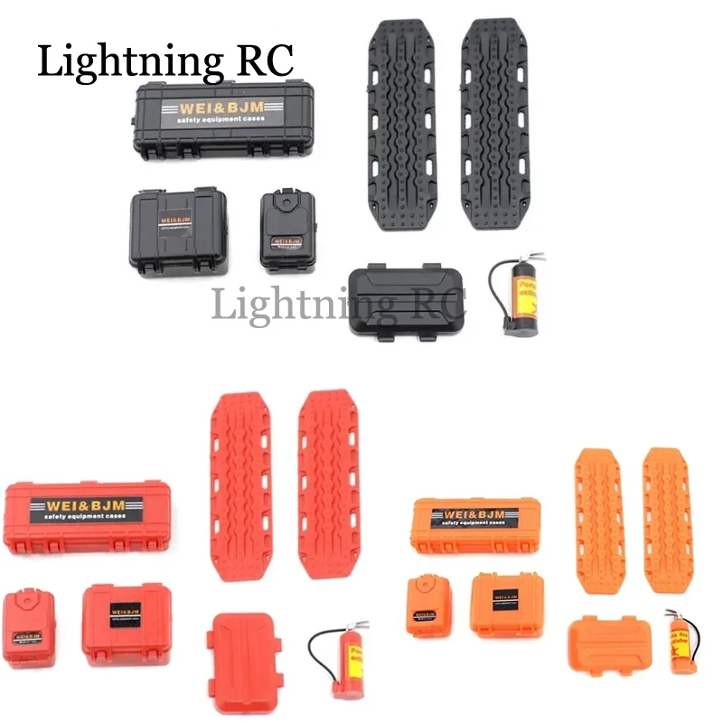 

Ящик для хранения песочных лестниц, боковой ящик для инструментов, огнетушитель для 1/18 1/24 гусеничных дорожек TRX4M Axial SCX24 AX24, 1 комплект, 1/18 1/24
