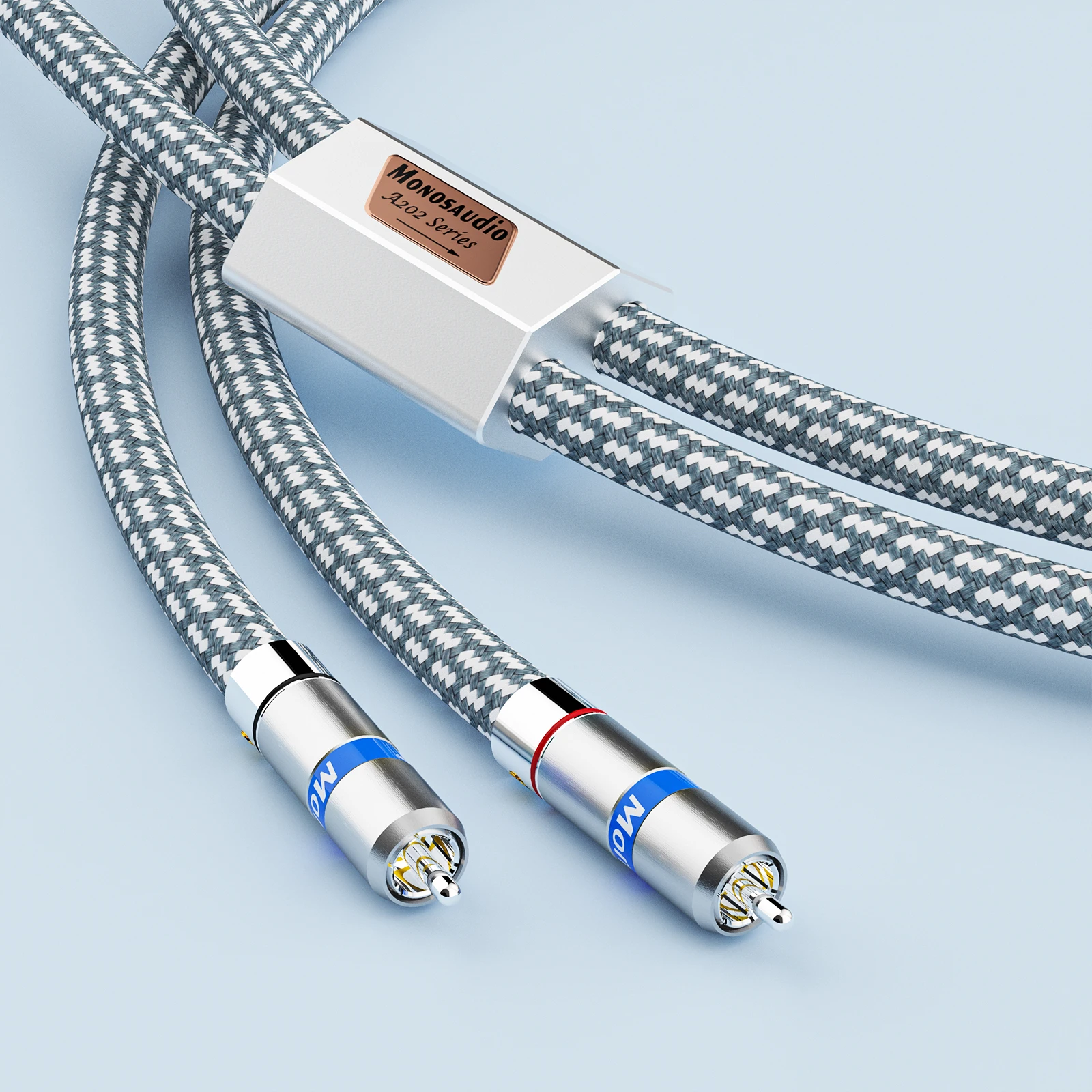 

Monosaudio A202R6R Audio Signal Cable 4N OFC Copper Silver Plated 1.0Sq Audio Extension Signal Cable with RCA Connector Plugs