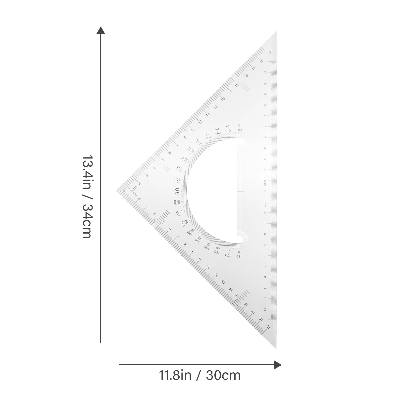 4Pcs Triangle Rulers Measurement Tools Set Square Geometry Plastic Drawing Rulers for School Office Use Multi Functional