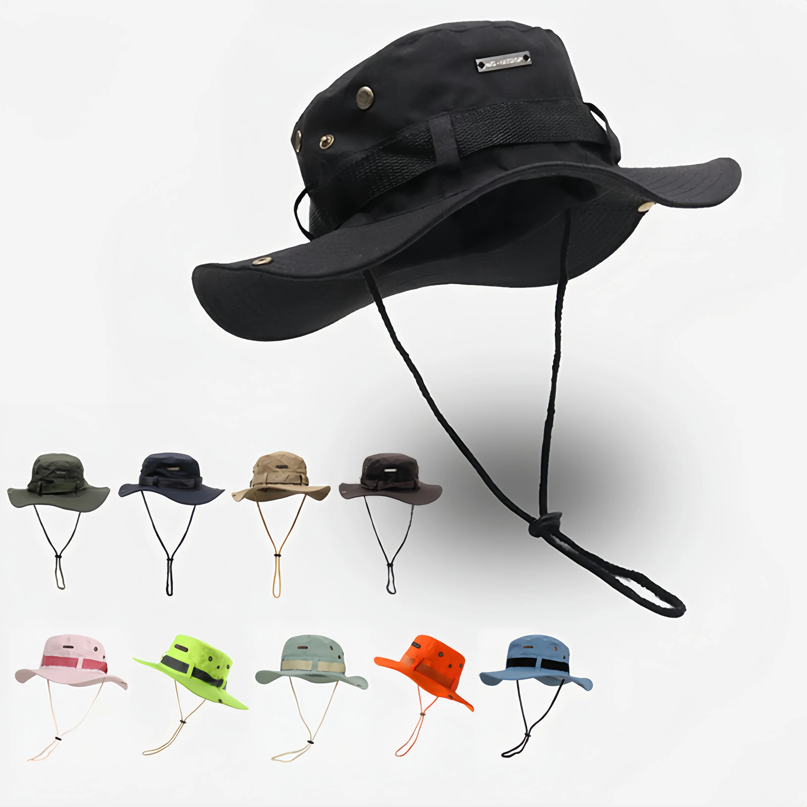 Multicolor Tactical Bucket Hat Military Cap Camouflage Panama Hats Men Outdoor Sports Sun FishingHiking HuntingCap панама 60CM