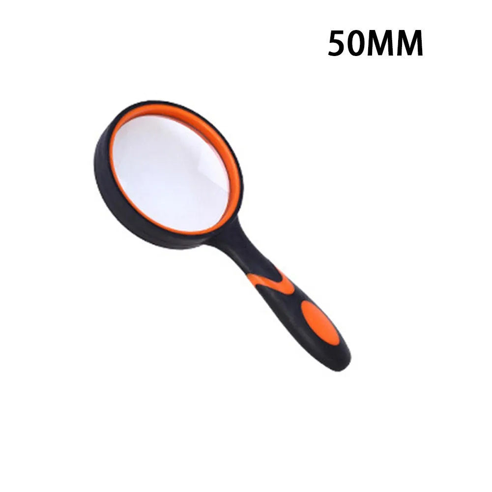 Reading Magnifier Magnifying PP rubber glass Lens 50 65 75 100mm Black orange white yellow For JewelryNewspaper