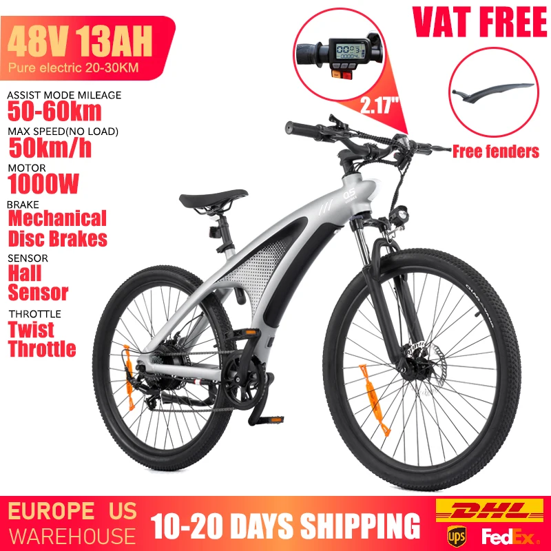 HUANCI Q5 2000W Electric Dirt Bike Off-Road Electric Bike 48V 20AH Electric Bicycle 60km/h 27.5*2.25" Ebike Adults Mountain Bike
