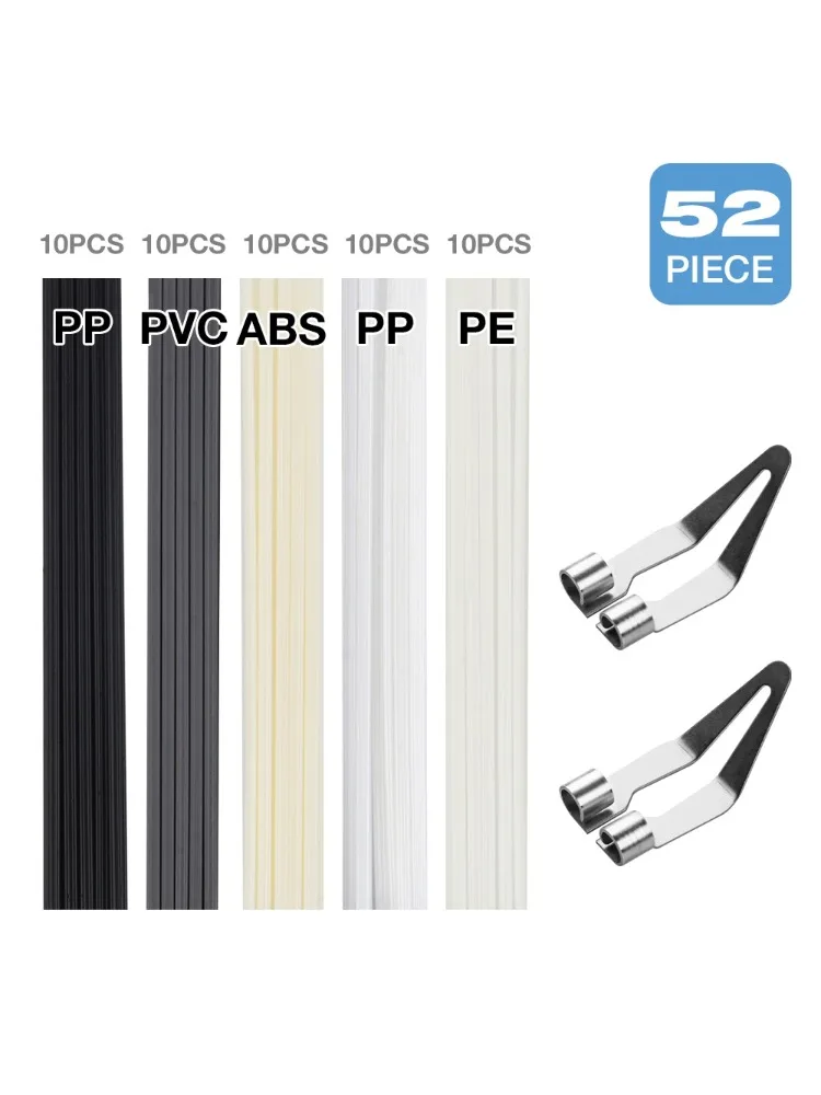 52PCS Plastic Welding Tool Set 2PCS Soldering Iron Tips & 50 Plastic Welding Rods Suitable For 6mm Diameter Plastic Welding Guns