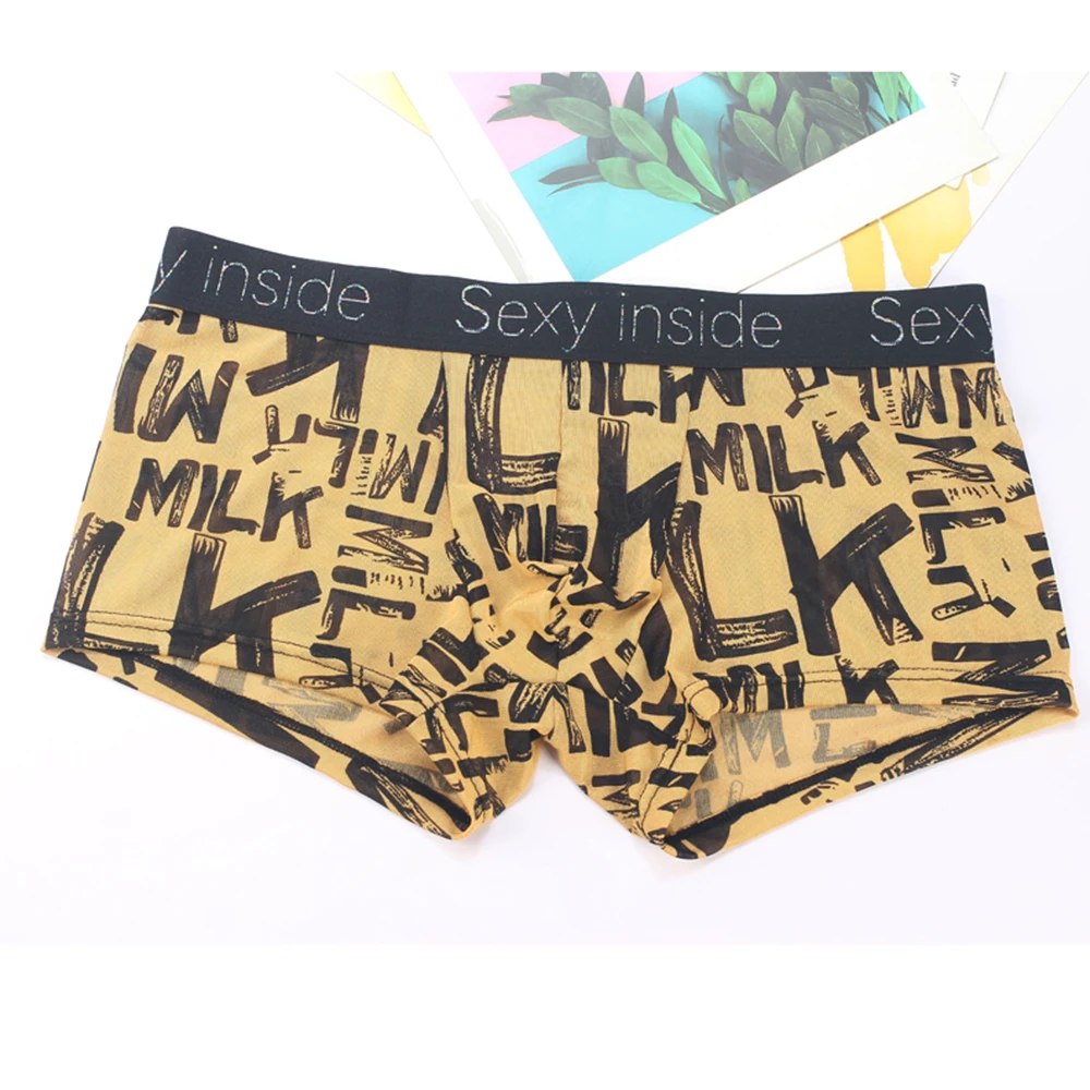 

See Through Men‘ss Transparent Underpants Printed Breathable Briefs Male Shorts Floral Underwear Pouch Soft Panties