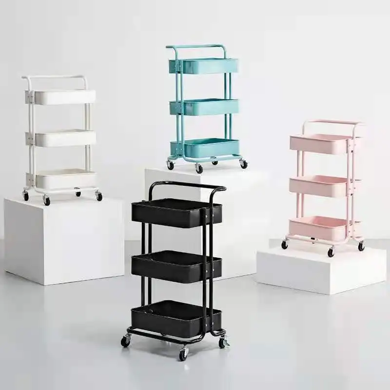 

Cosmetic Chariot Trolley Rolling Cart Mobile Food Serving Wheels Storage Hairdresser Roulette Manicure Support Salon Furniture