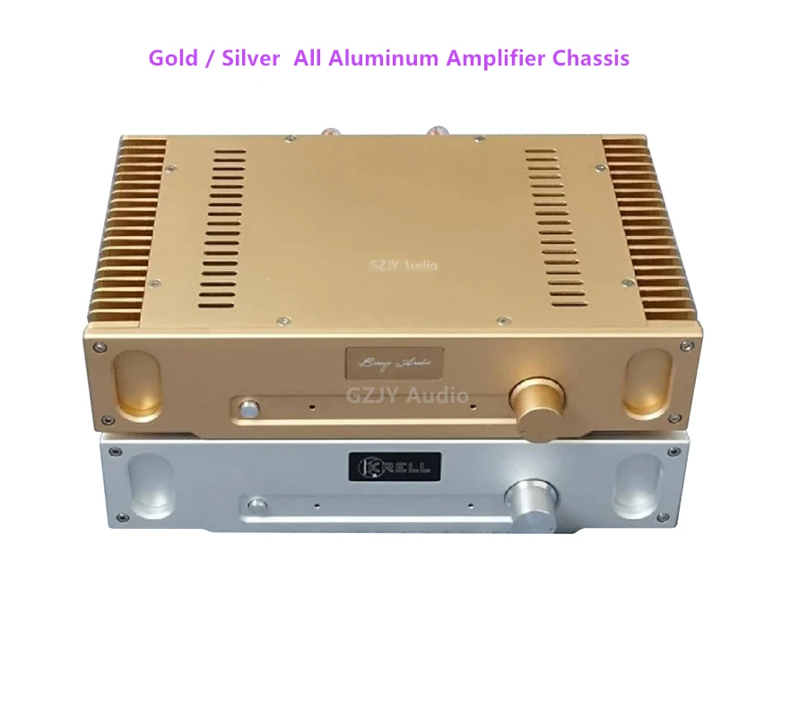 

Gold / Silver 1969 All Aluminum Amplifier Chassis / Class A Amplifier Shell / AMP Enclosure / Case / DIY box (336*75*208mm)