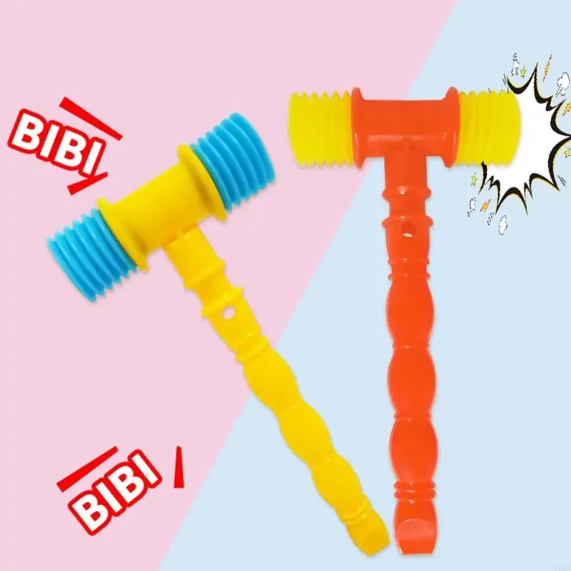 Y88D Kids Scheaky Toy Hammer sensorial Toy Rattle Handle plástico seguro para brincadeiras divertidas e envolventes