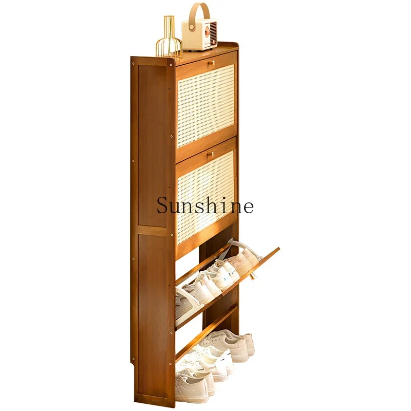 

Ultra-thin shoe cabinet household door tipping bucket shoe rack large capacity entrance door entrance saving space