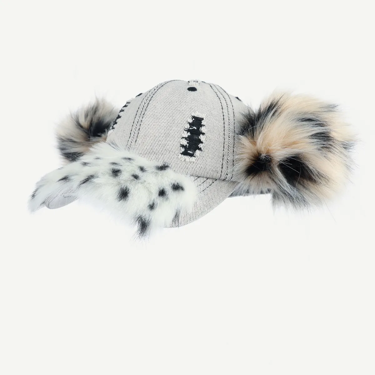 Baseball Cap Fashion Vintage Spotted Hairy Wash Cowboy Cap Female Lnstagram Street Personality Baseball cap