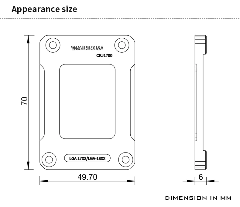 BARROW For Intel Lga1700 1800 CPU Pressure Resistant Cover Plate,12th Generation Processor Bending Corrector Frame Tools