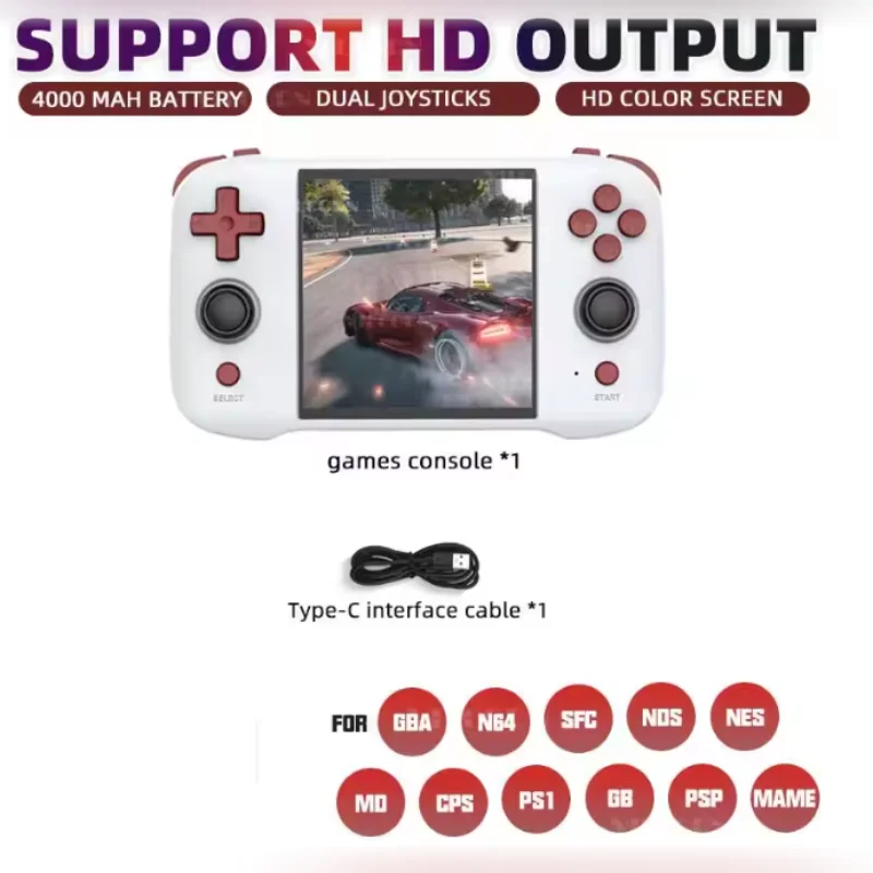 SMARTDUDE R46S ريترو وحدة تحكم بجهاز لعب محمول نظام لينكس دعم واي فاي بلوتوث 4 بوصة جيب مشغل فيديو للطفل هدية