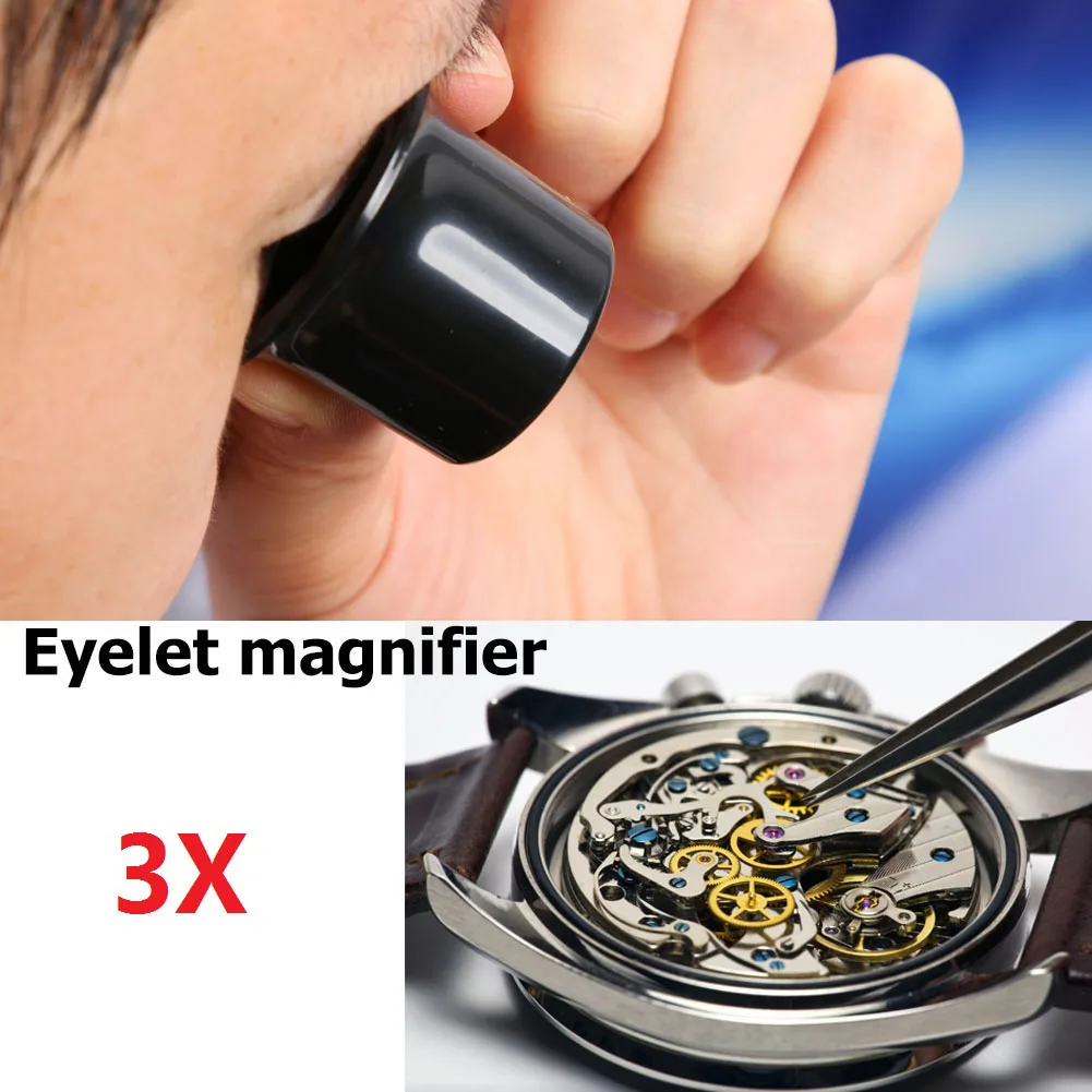 3x/5x/15x Handheld Magnifier Jewelry Optical Glass Portable Magnifying Glasses Lightweight Fit To Eyes Watch Repair Supplies