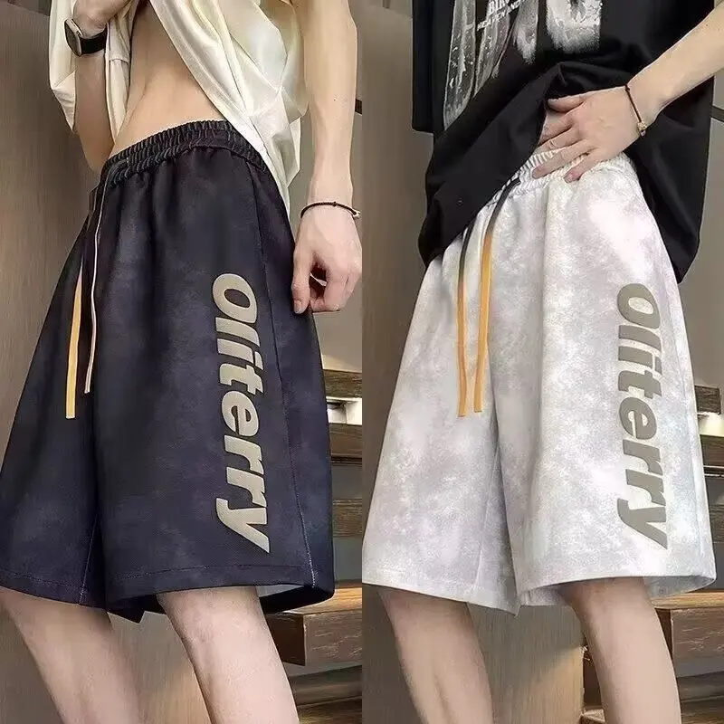 

Летние мужские баскетбольные шорты прямого кроя, черные, в американском стиле, для активного отдыха, быстросохнущие, длиной до середины икры