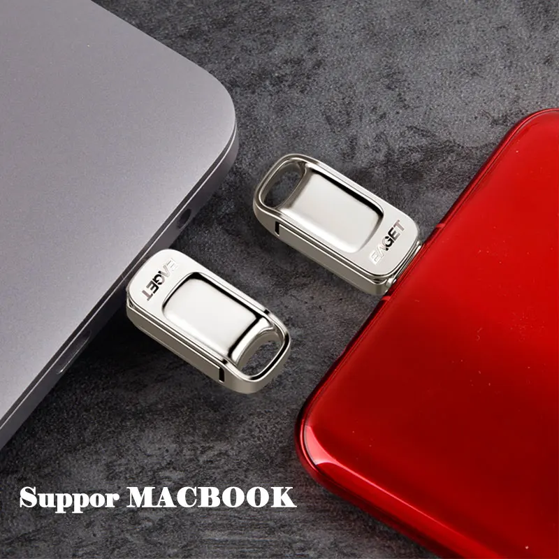 Eaget-chave de metal de alta velocidade, usb 3.0, tipo c, 128gb, 64gb, 32gb, com frete grátis