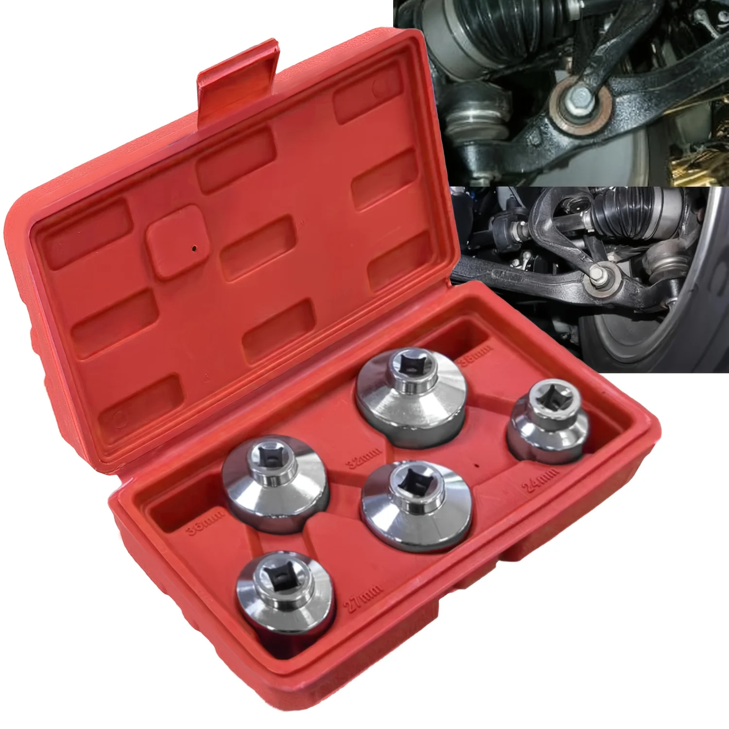 

Heavy-Duty Oil Filter Removal Socket Set-3/8" Drive, 24-38mm-Precision Cap Wrench Kit For Quick & Hassle-Free Car Oil Filter