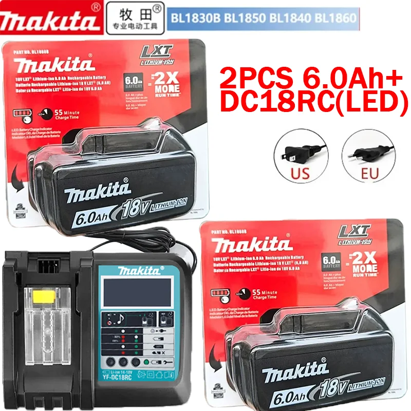 Makita 18V 6.0Ah batterie batterie Rechargeable Lithium-ion d'origine 18V 6000mAh batterie de remplacement BL1860 BL1850 BL1860B 🏆 🏆 🏆