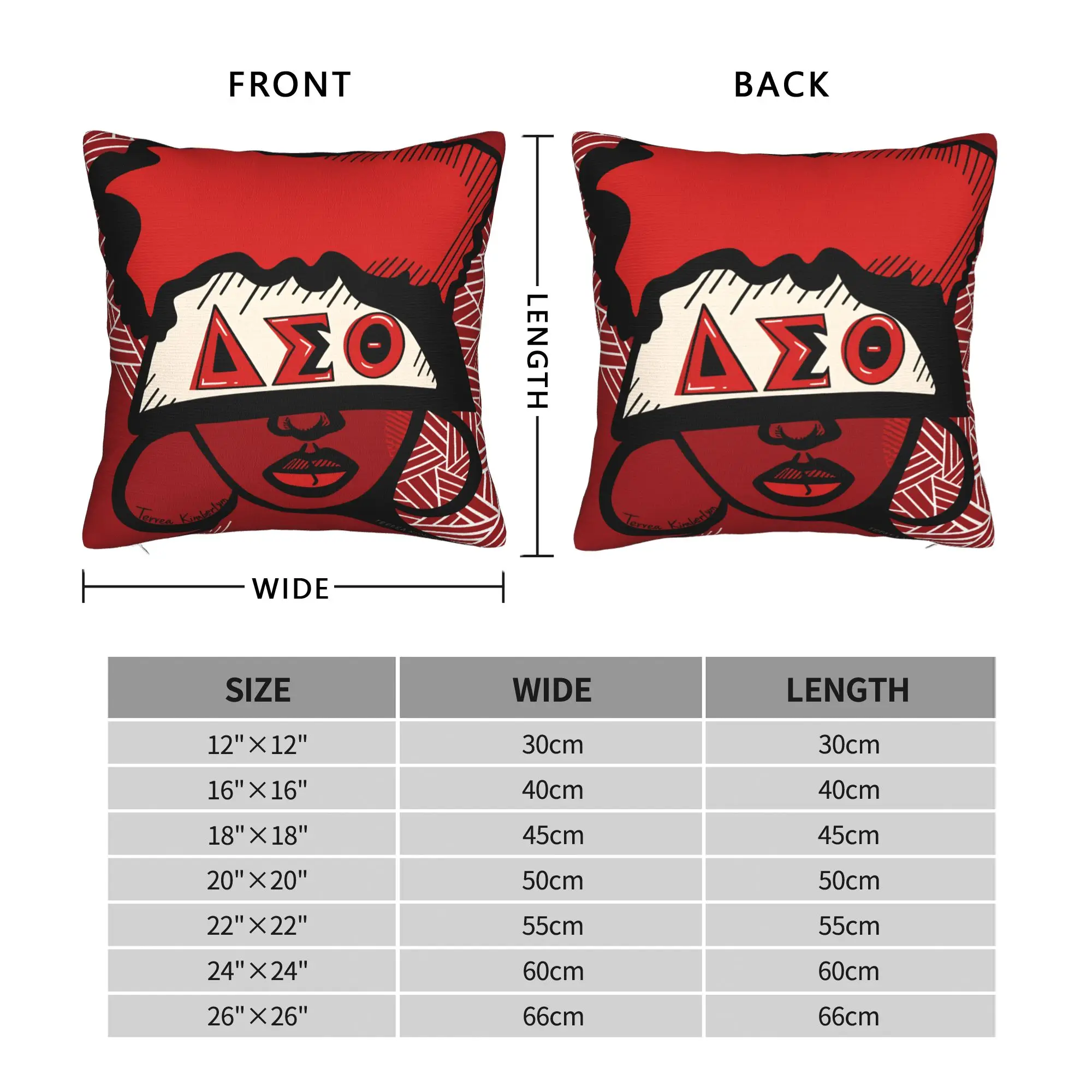 D-Delta Sigma Theta Pillow Case  Comfy Pillow Cover For Sofa Home Decor Fashion Pillowcases