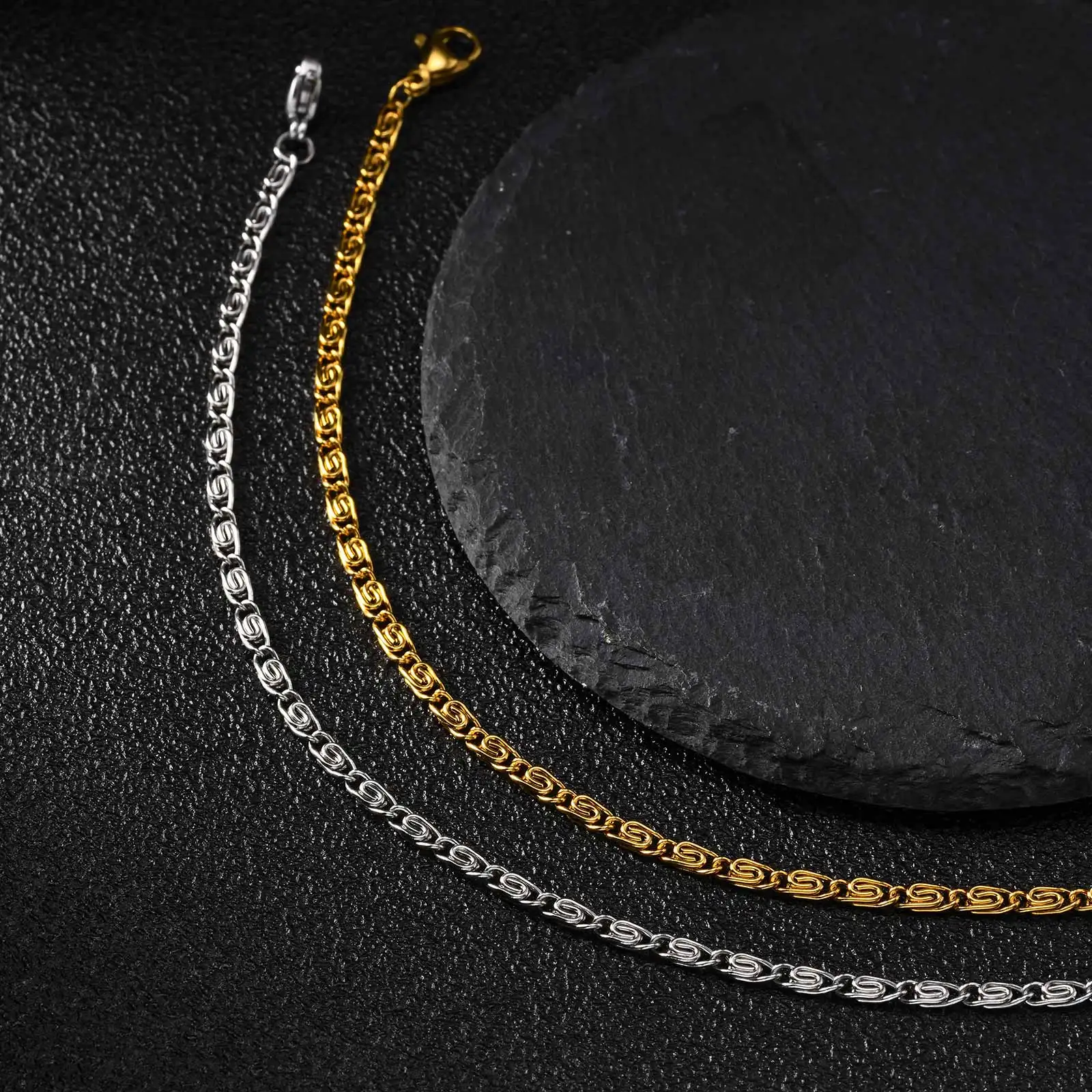 Lässiges Büroklammer-Kettenarmband für Herren, Verstellbare Edelstahl-Armbänder, Dezenter Minimalistischer Schmuck als Geschenk – Detail 2