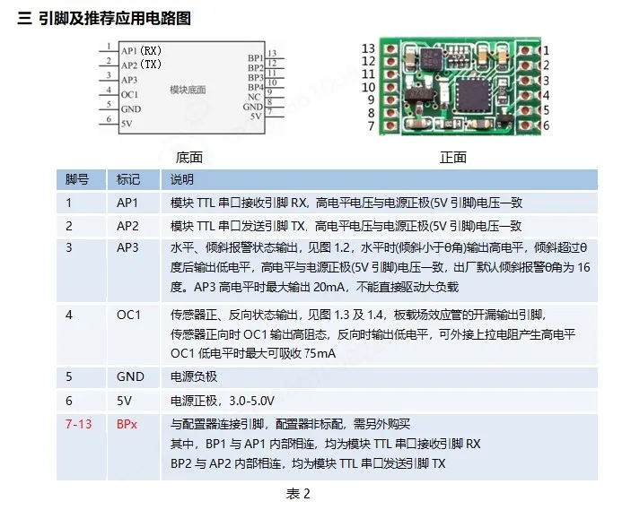 Digital 3‑Axis Tilt Angle Sensor, Tilt Switch for Horizontal Inclination Detection, Inclination Measuring Module