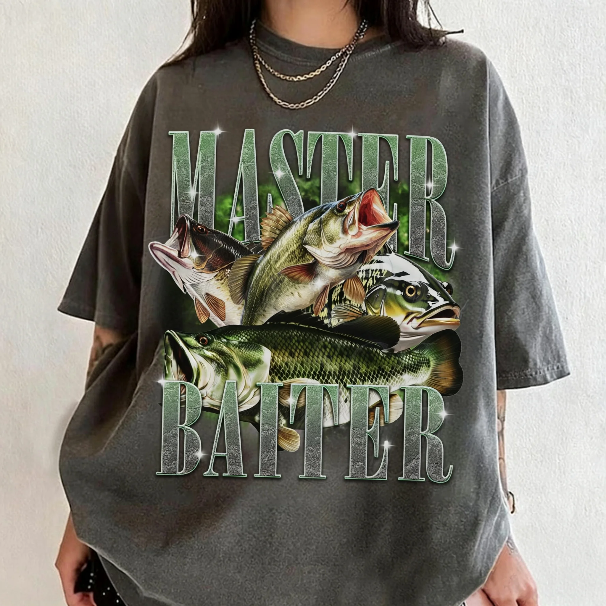 Master Baiter Retro Graphic T-Shirt, Bass Fishing Shirt for Men, Funny Fisher Tee, Husband Shirt, Bass Lovers Gift