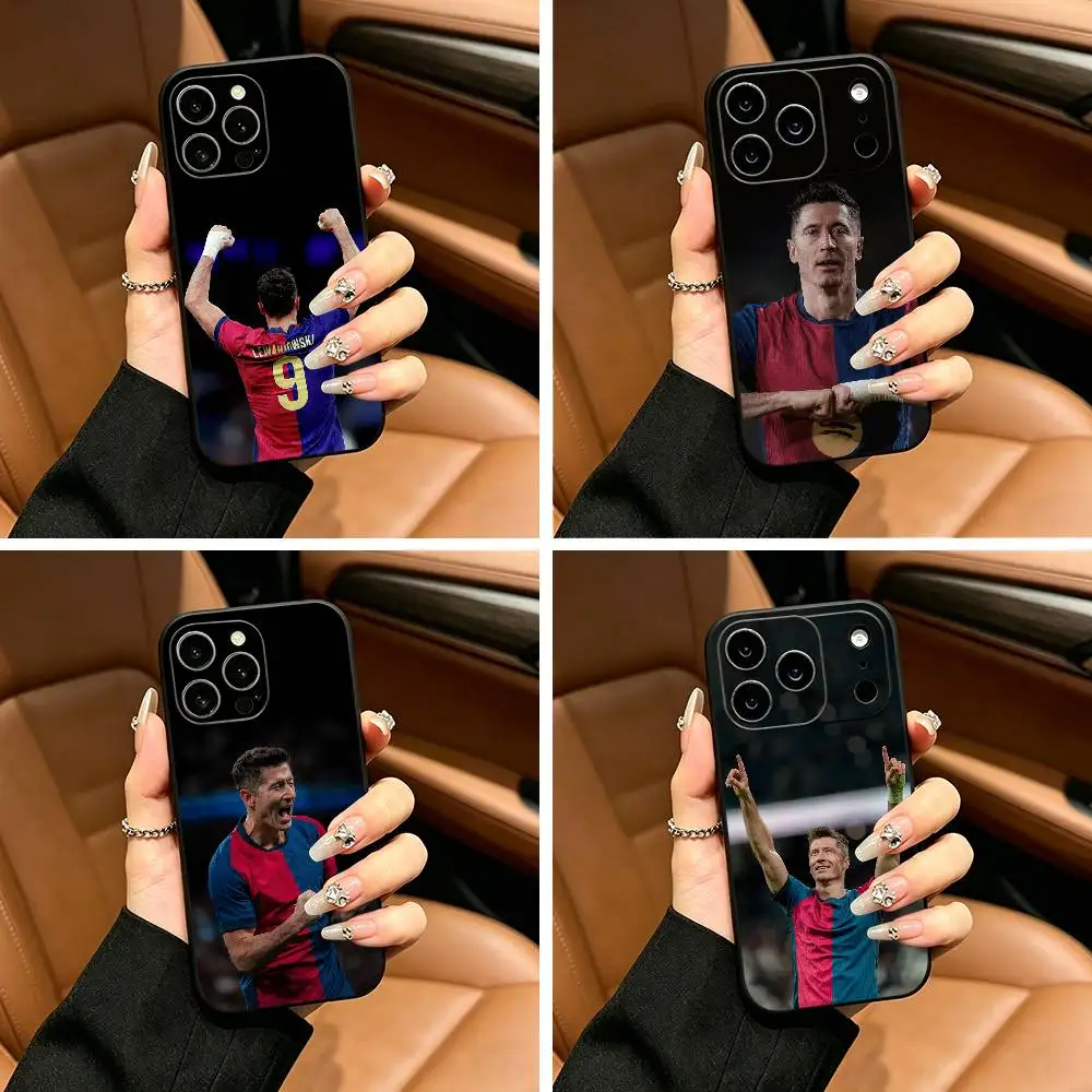 

R-Robert Lewandowski 9 Phone Case For iPhone 17,16,15,14,13,12,11 Pro Max,16Plus,XS Soft Black Cover