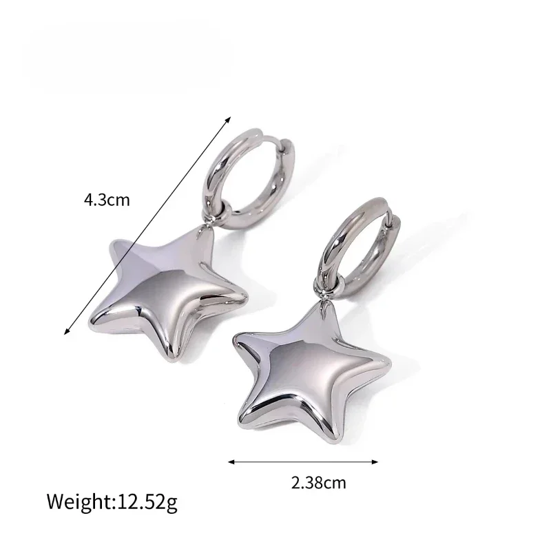 DREJEW Geometric Star Earrings for Women 2025 New Korean Men\'s Hoop Earring  luxury designer Jewelry Wedding Gifts