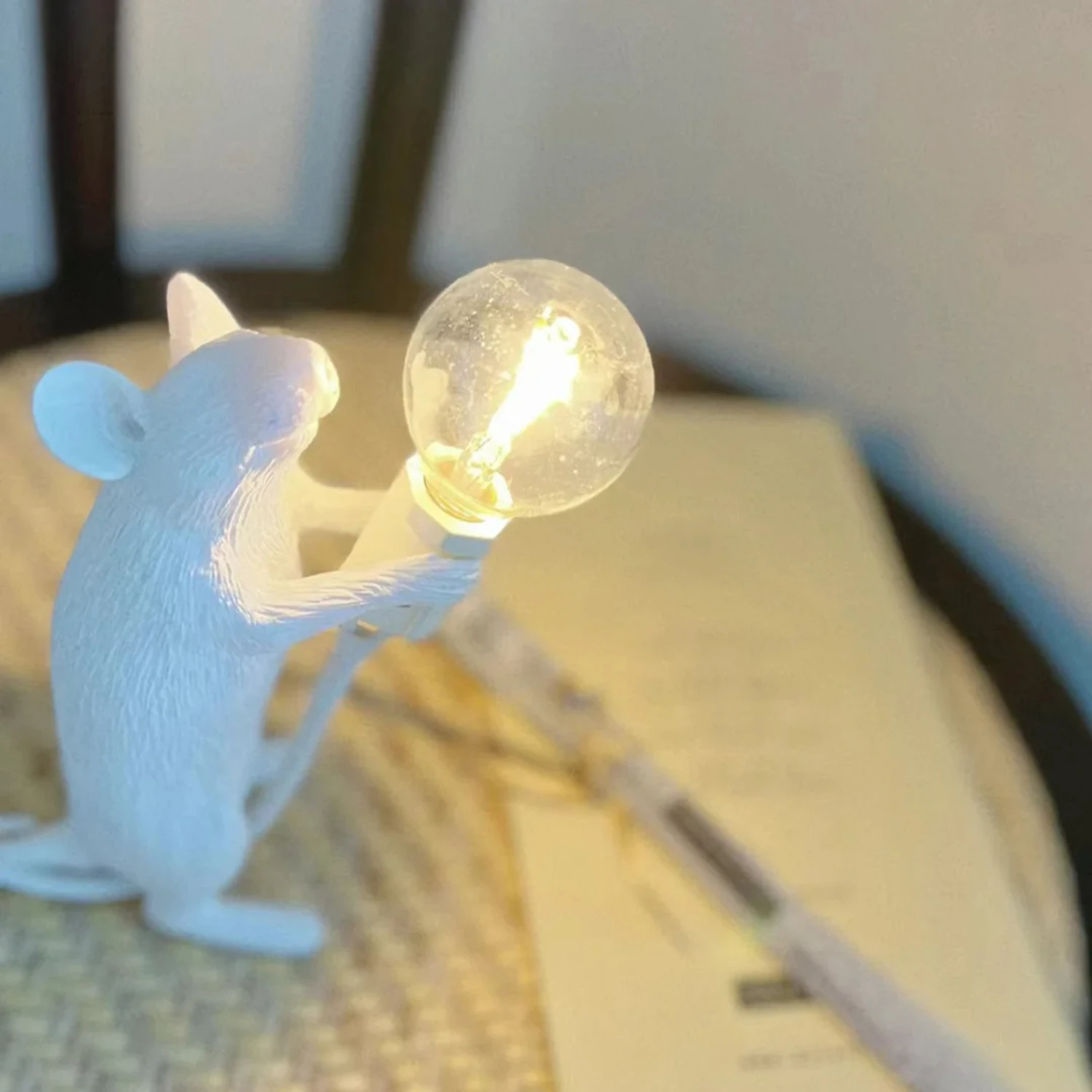 Nordic sala usb mouse lâmpada led night light lâmpada de mesa pingente de mesa