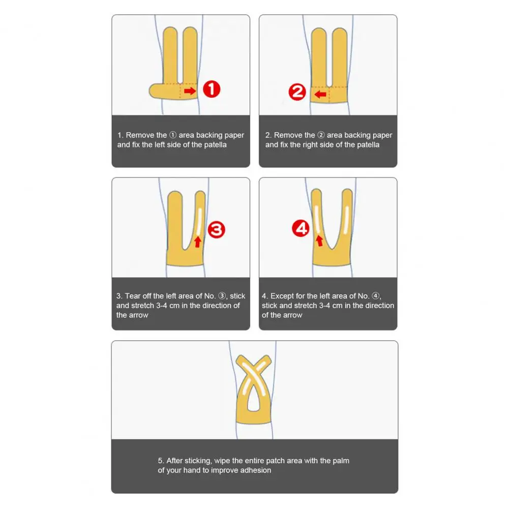 Cinta de kinesiología para rodilla, cinta adhesiva transpirable, vendaje Atlético elástico para correr, 10 piezas