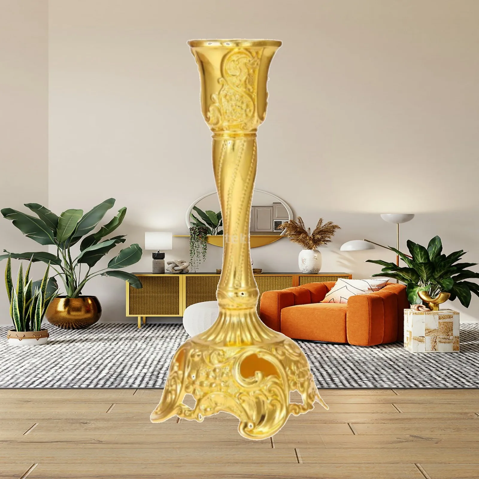 Pillar Candle Holder Candlestick Decor Stylish Novelty Nonslip Ornament for Reception Party Wedding Restaurant Living Room